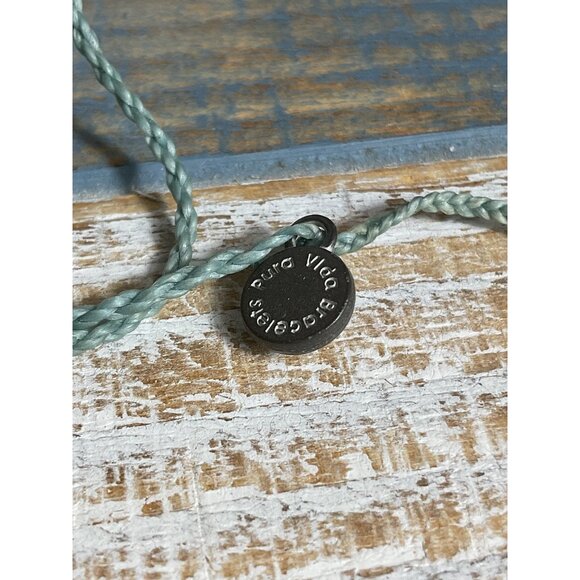 Pura Vida Beaded String Bracelet Adjustable Light Blue - Picture 4 of 4